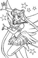 A coloring page of sailor moon